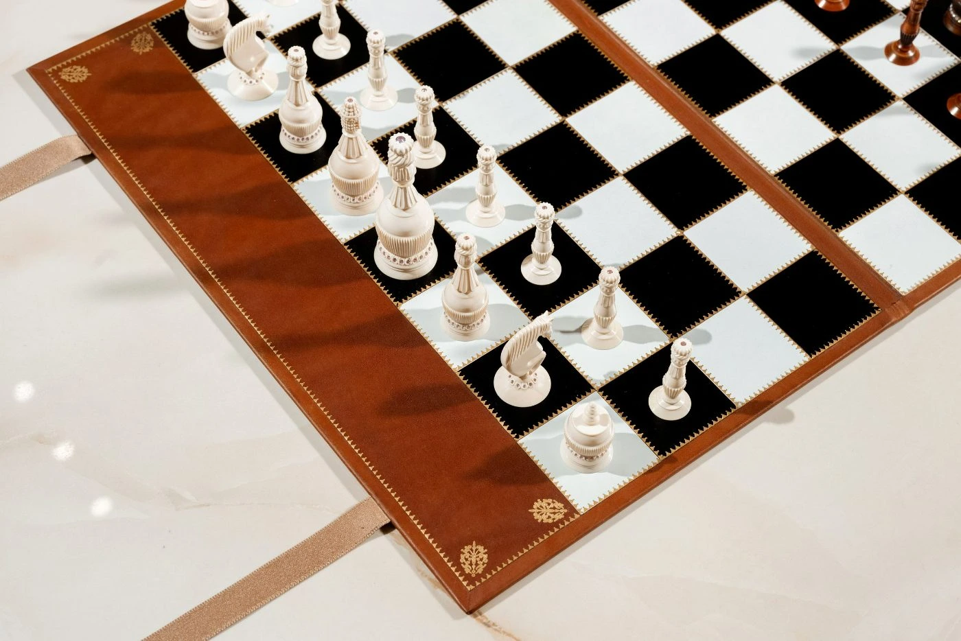 The recreated board, set with stones